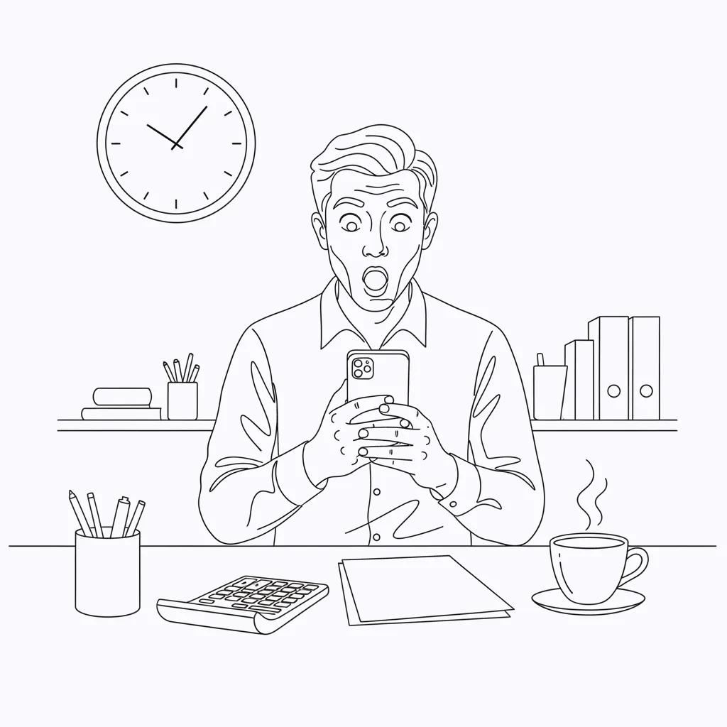 CA shocked and impressed after seeing client books on phone